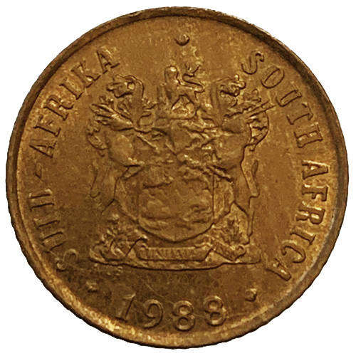 1988 South Africa coat of arms 1c bronze