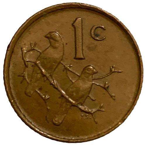 1985 South Africa coat of arms 1c bronze