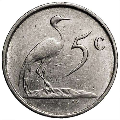 1988 South Africa 5c nickel Fine