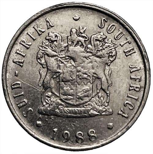 1988 South Africa 5c nickel Fine