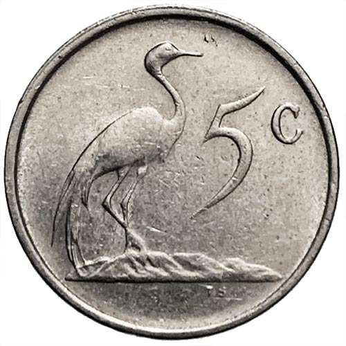 1988 South Africa 5c nickel Fine