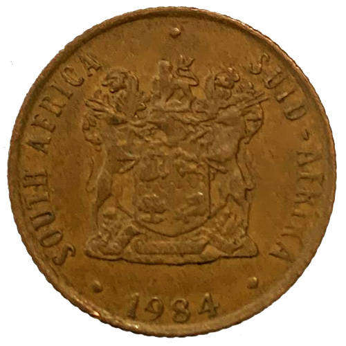 1984 South Africa Coat of Arms 2nd Decimal 2c Bronze