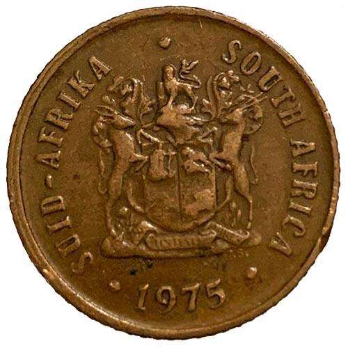 1975 South Africa coat of arms 1c bronze