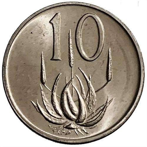 1973 South Africa 10c uncirculated nickel - scarce
