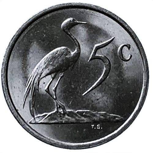 1988 South Africa 5c nickel Very Fine