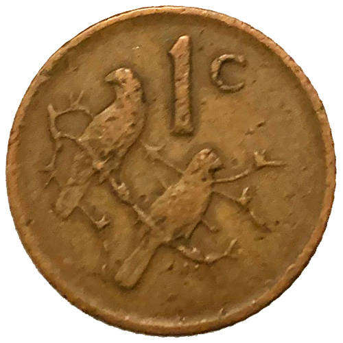 1976 South Africa Jacobus J Fouche 2nd Decimal 1c bronze