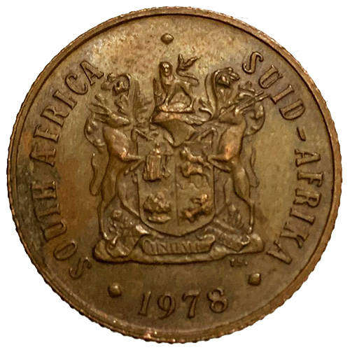 1978 South Africa Coat of Arms 2nd decimal 2c bronze