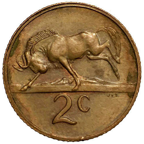 1978 South Africa Coat of Arms 2nd decimal 2c bronze
