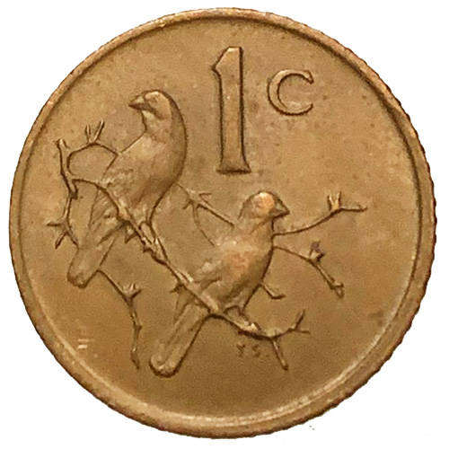 1976 South Africa Jacobus J Fouche 2nd Decimal 1c bronze
