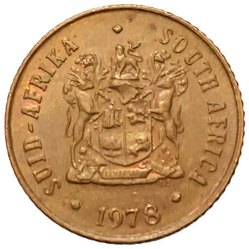 1978 South Africa Coat of Arms 2nd decimal 1c bronze