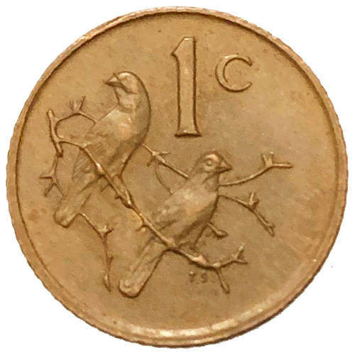 1978 South Africa Coat of Arms 2nd decimal 1c bronze