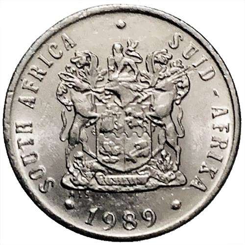 1989 South Africa 10c nickel Extra Fine