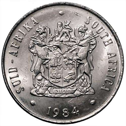 1984 South Africa 20c AU pure nickel