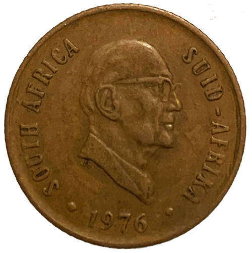 1976 South Africa Jacobus J Fouche  2nd Decimal 2c Bronze