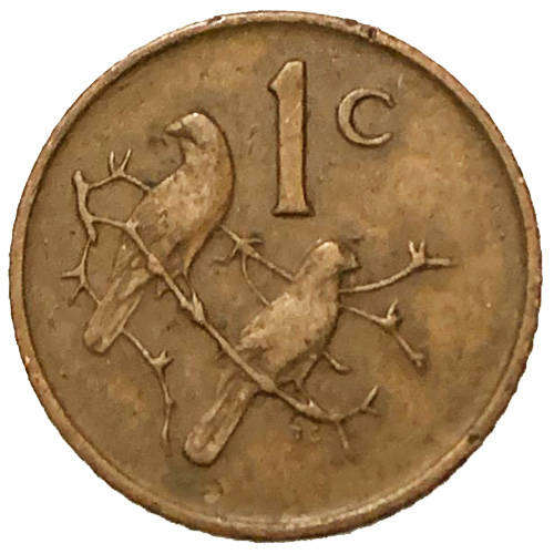 1975 South Africa Coat of Arms 2nd decimal 1c bronze