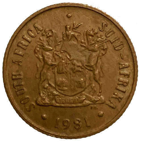1981 South Africa Coat of Arms 2nd decimal 2c bronze