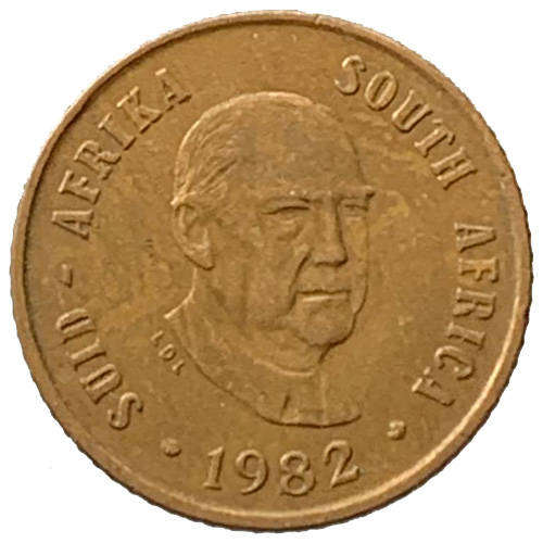 1982 South Africa 2nd decimal 1c bronze Balthazar J. Vorster