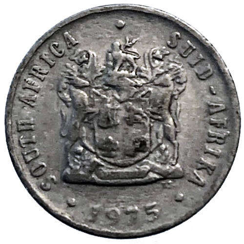 1975 South Africa Coat of Arms 10c nickel