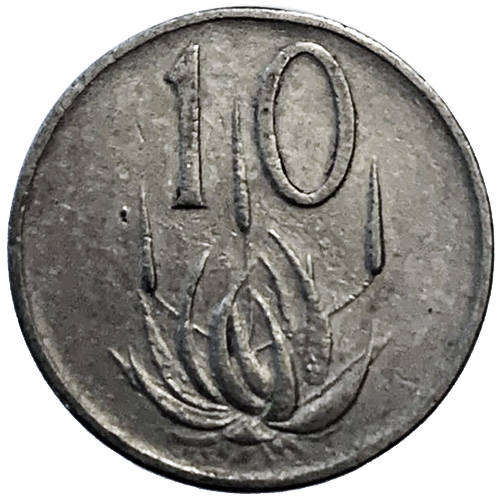 1975 South Africa Coat of Arms 10c nickel