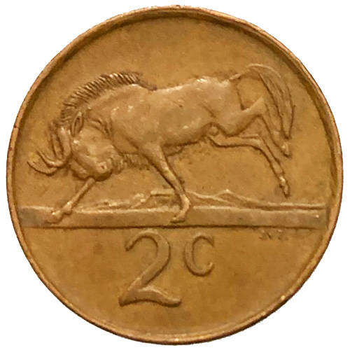 1990 South Africa Coat of Arms 2c bronze