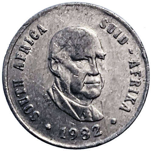 1982 South Africa BJ Vorster 10c pure nickel