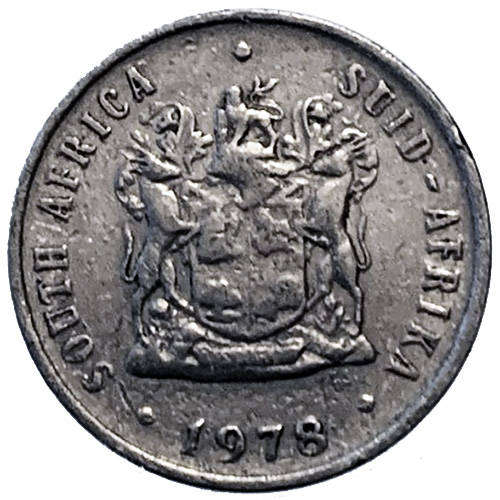 1978 South Africa Coat of Arms 10c nickel