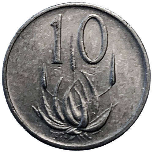 1981 South Africa Coat of Arms 10c nickel
