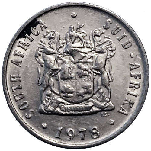 1978 South Africa Coat of Arms 10c nickel