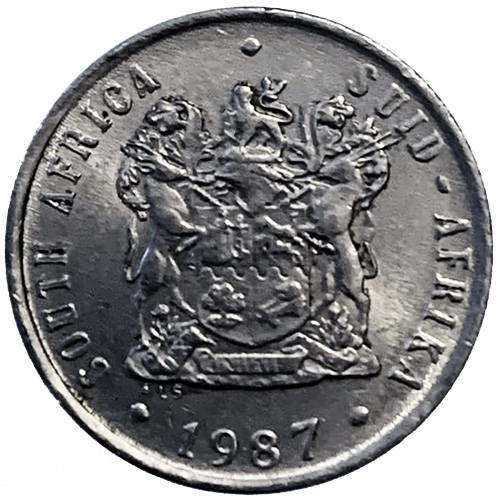 1987 South Africa Coat of Arms 10c nickel