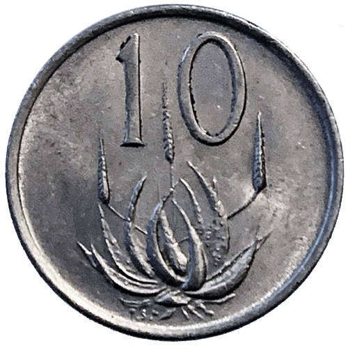 1987 South Africa Coat of Arms 10c nickel