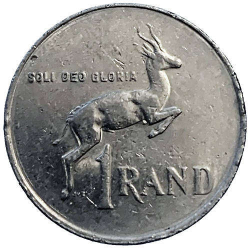 1990 South Africa PW Botha 2nd Decimal R1 pure nickel