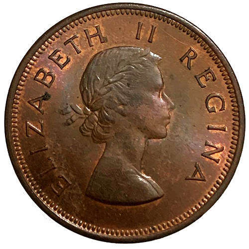 1960 South Africa 1 Penny - Elizabeth II 1st portrait