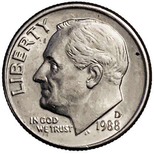 1988 USA Roosevelt Dime D 17,9mm copper-nickel clad