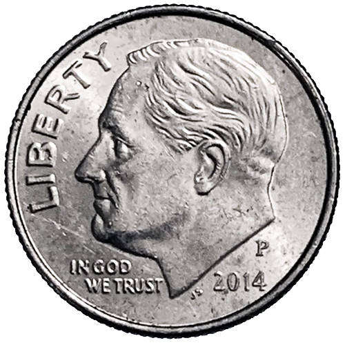 2014 USA One Roosevelt Dime D 17,9mm copper-nickel clad