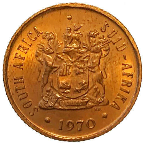 1970 South Africa Coat of Arms Bronze Uncirculated 2c
