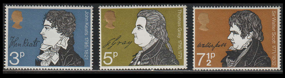 Great Britain UMM Set Famous Writers 1971 CV R25