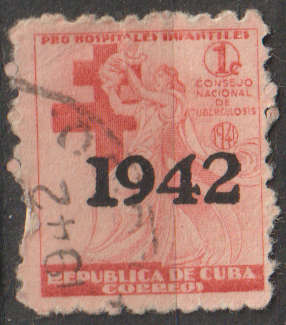 Cuba Tax for the National Council of Tubercolosis Fund Not Issued Stamps Overprinted 1942