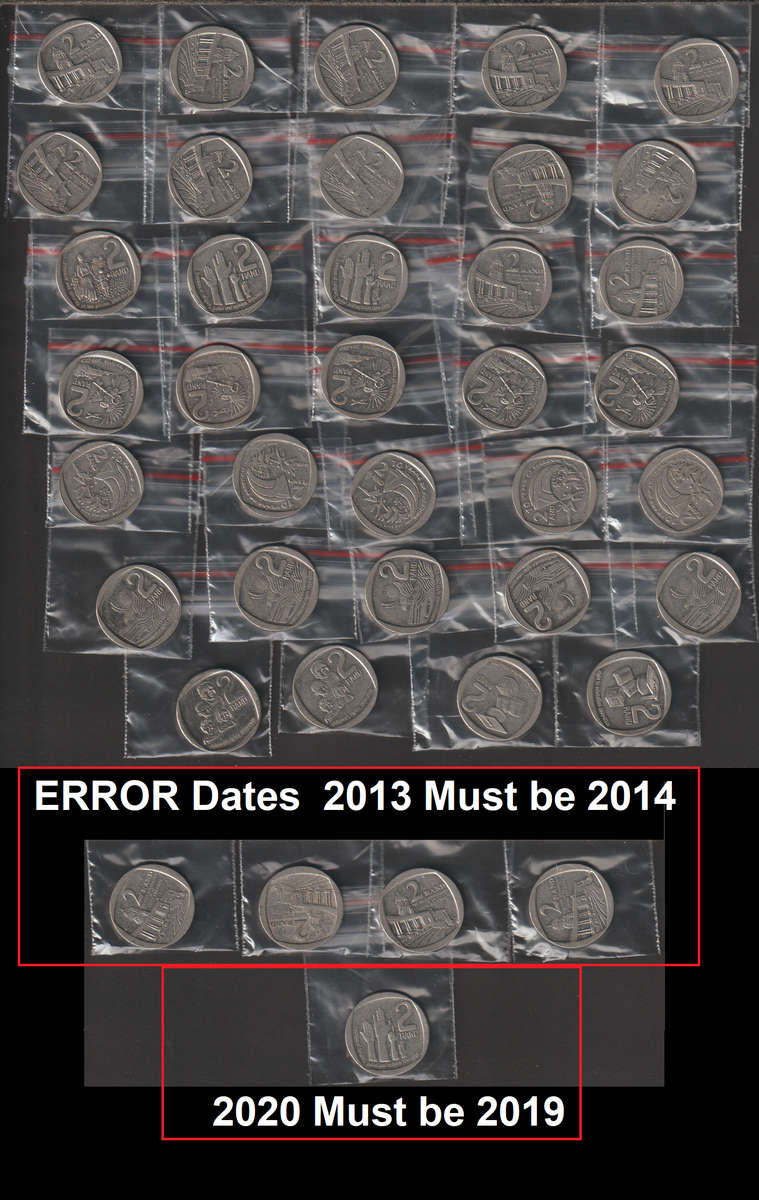 39 x R2 Coins All In bags Starts @ R3.50 Per Coin (Great Coins)