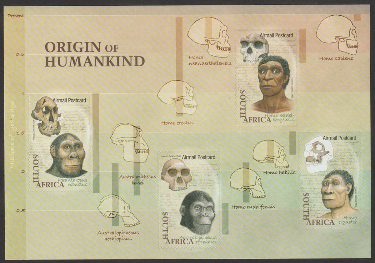 South Africa UMM Fullsheet Airmail - Origin of Humankind - Self-Adhesive Stamps 2006