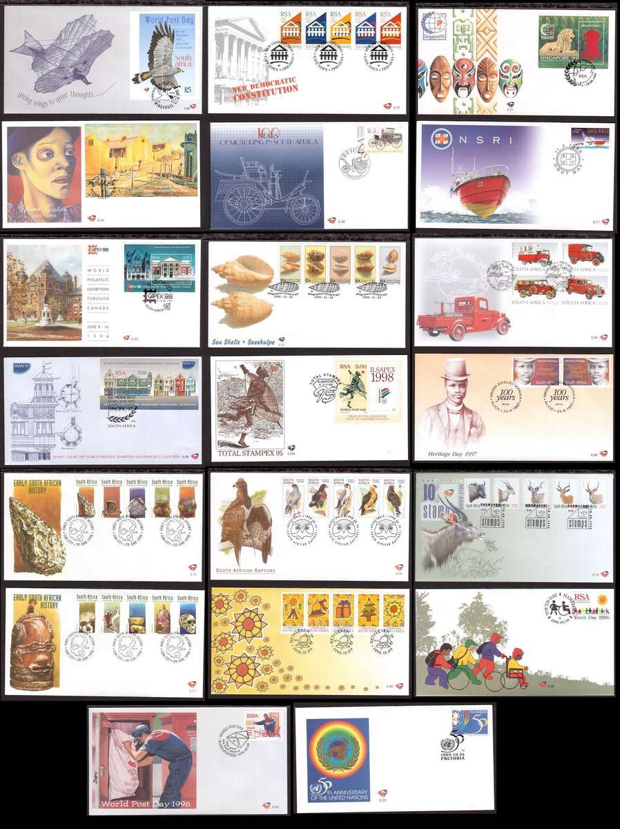 RSA 20x 6 Definitive Issue FDC's 1995 Great CV
