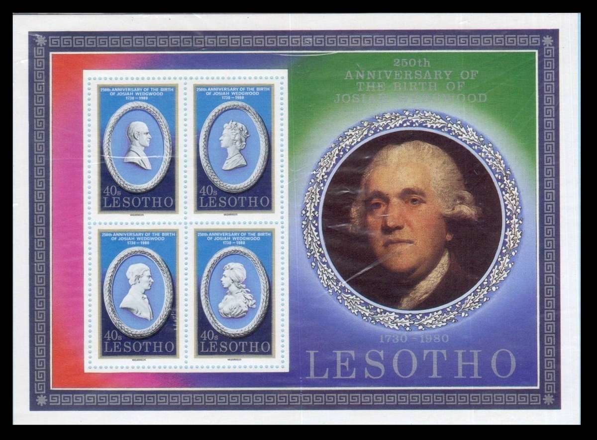 Lesotho UMM Minisheet The 250th Anniversary of the Birth of Josiah Wedgwood 1980