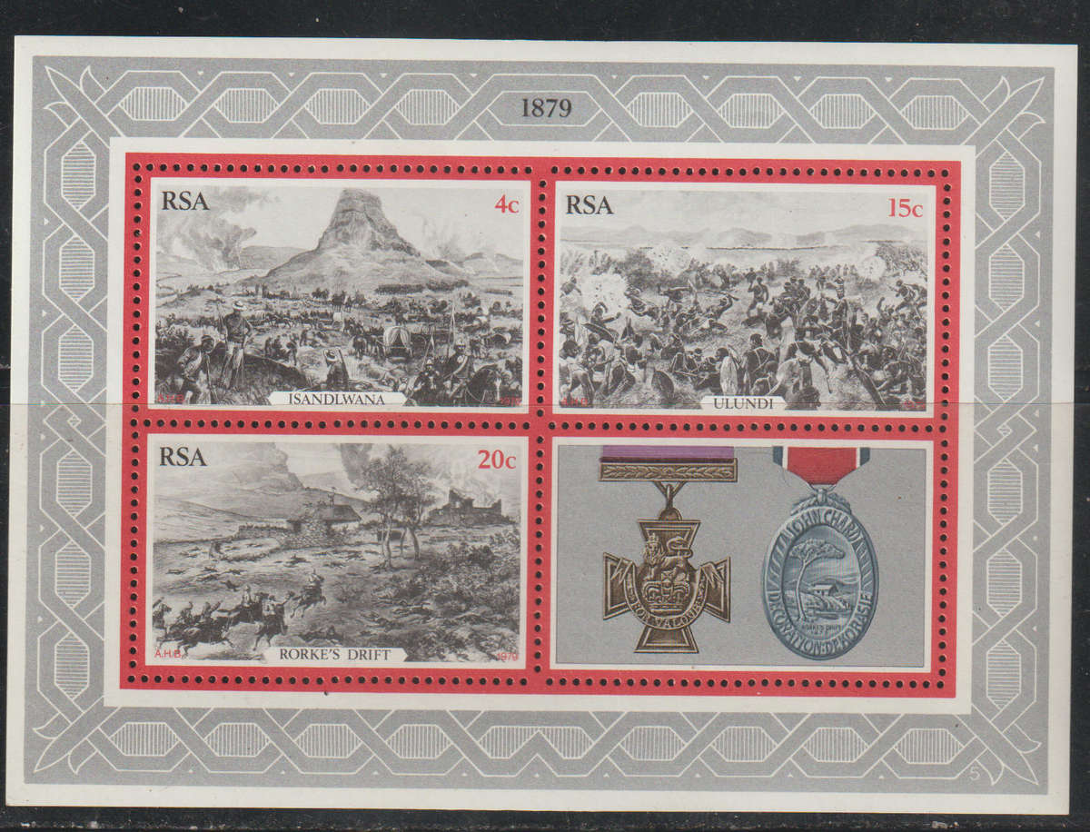 South Africa UMM Minisheet The 100th Anniversary of the Zulu War 1979