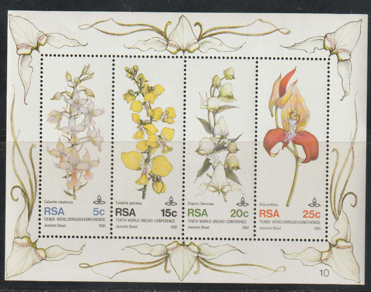 South Africa UMM Minisheet The 10th World Orchid Conference Durban 1981