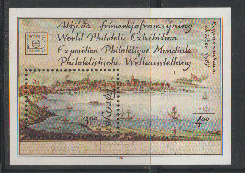 Faroe Islands UMM Minisheet Hafnia 1987