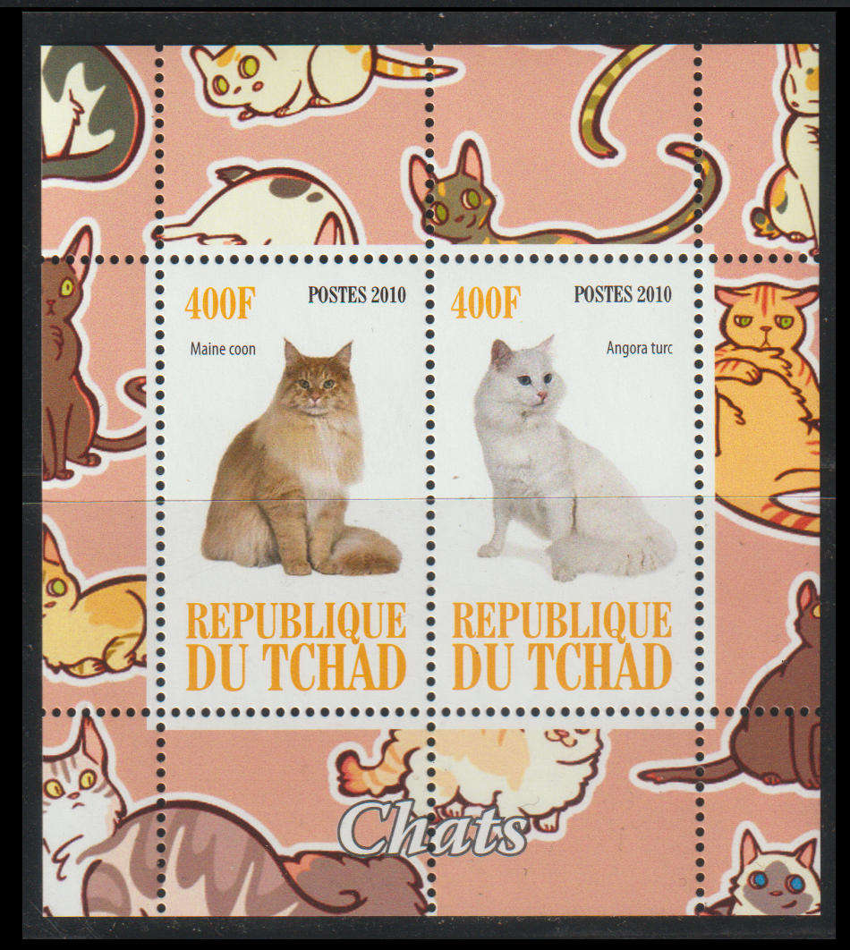 Chad UMM Minisheet Cat Breeds 2010