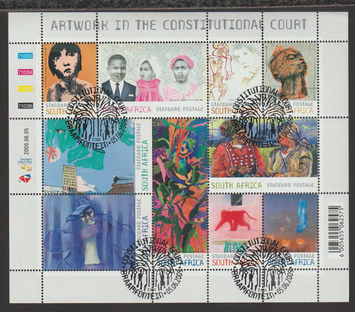 South Africa CTO Minisheet Art in the Constitutional Court 2009