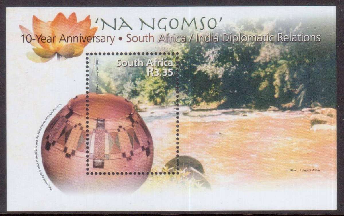 South Africa UMM Mini Sheet The 10th Anniversary of Diplomatic Relations with India 2003