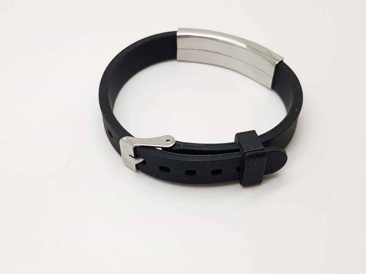 Black Silicone Medical Alert Bracelet