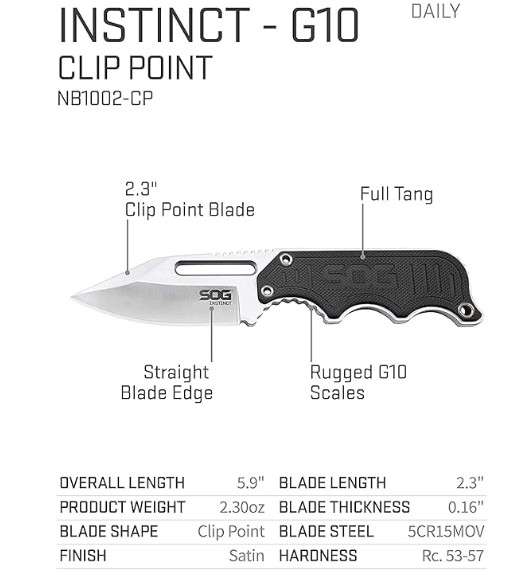 SOG Instinct Mini Knife 1