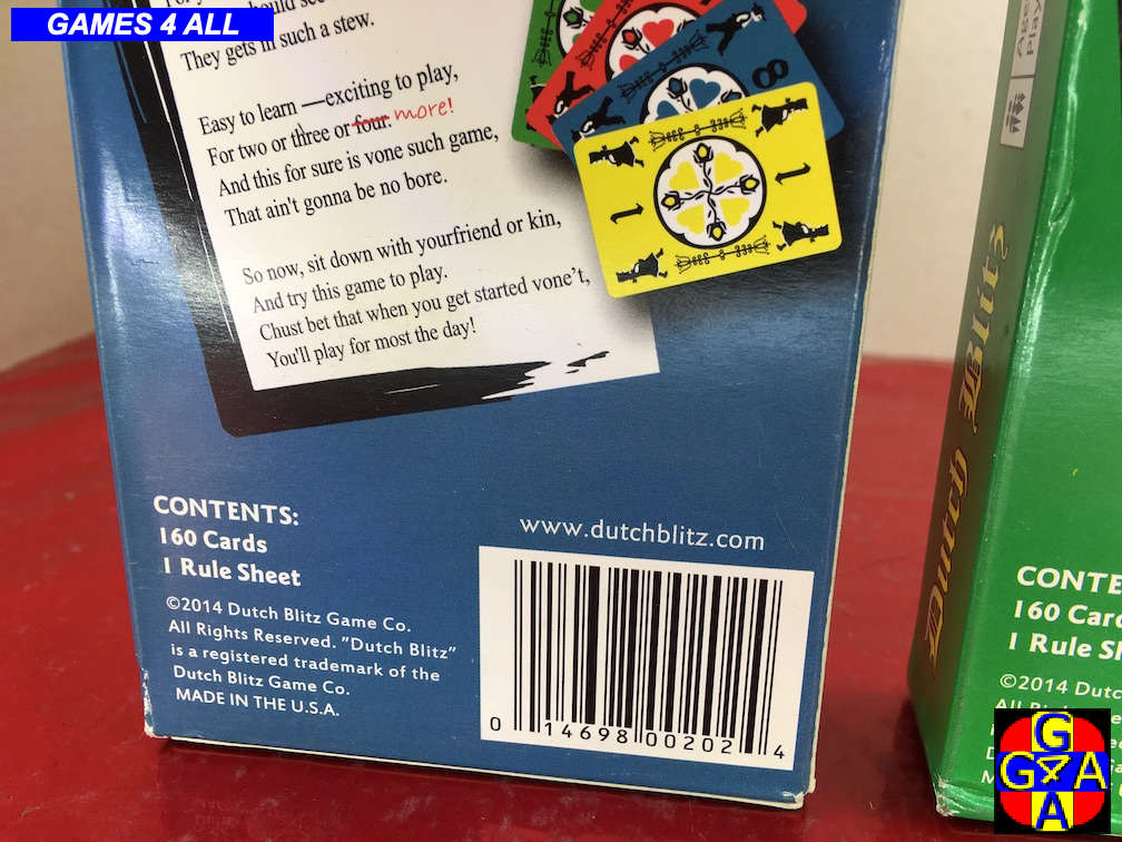 Dutch Blitz With 4 Player Expansion - NEW!!!